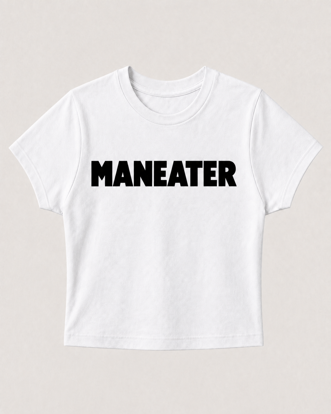 MANEATER WHITE BABY TEE