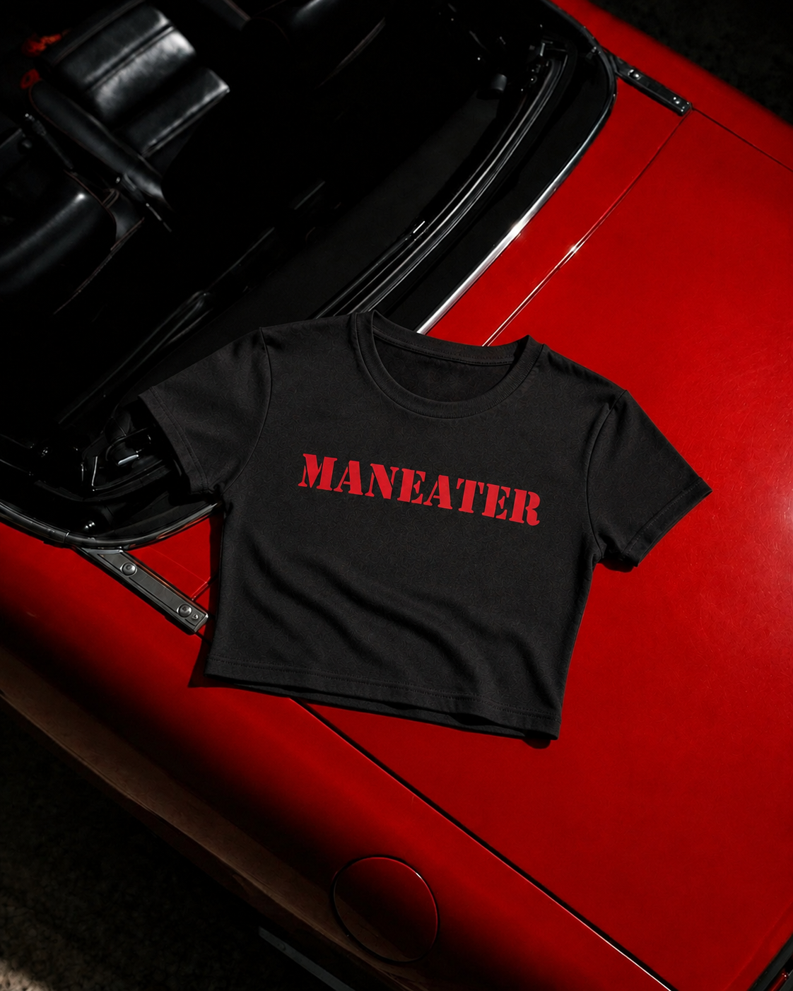 MANEATER BLACK BABY TEE