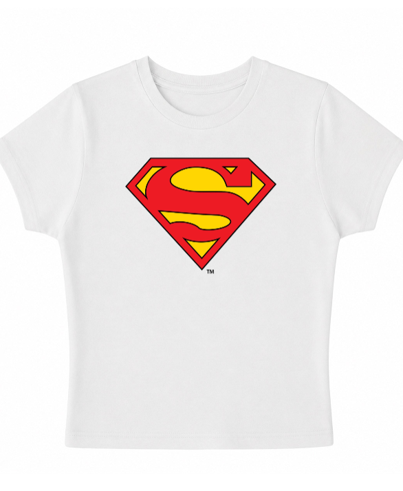 SUPERMAN WHITE BABY TEE