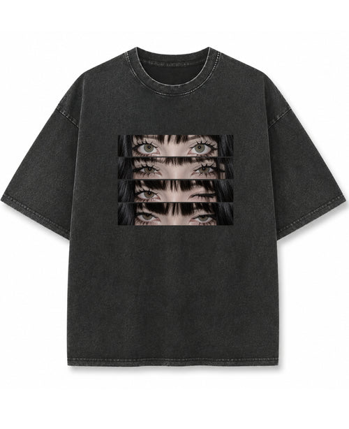 Vintage Fade Wash Oversized T-shirt Front Design