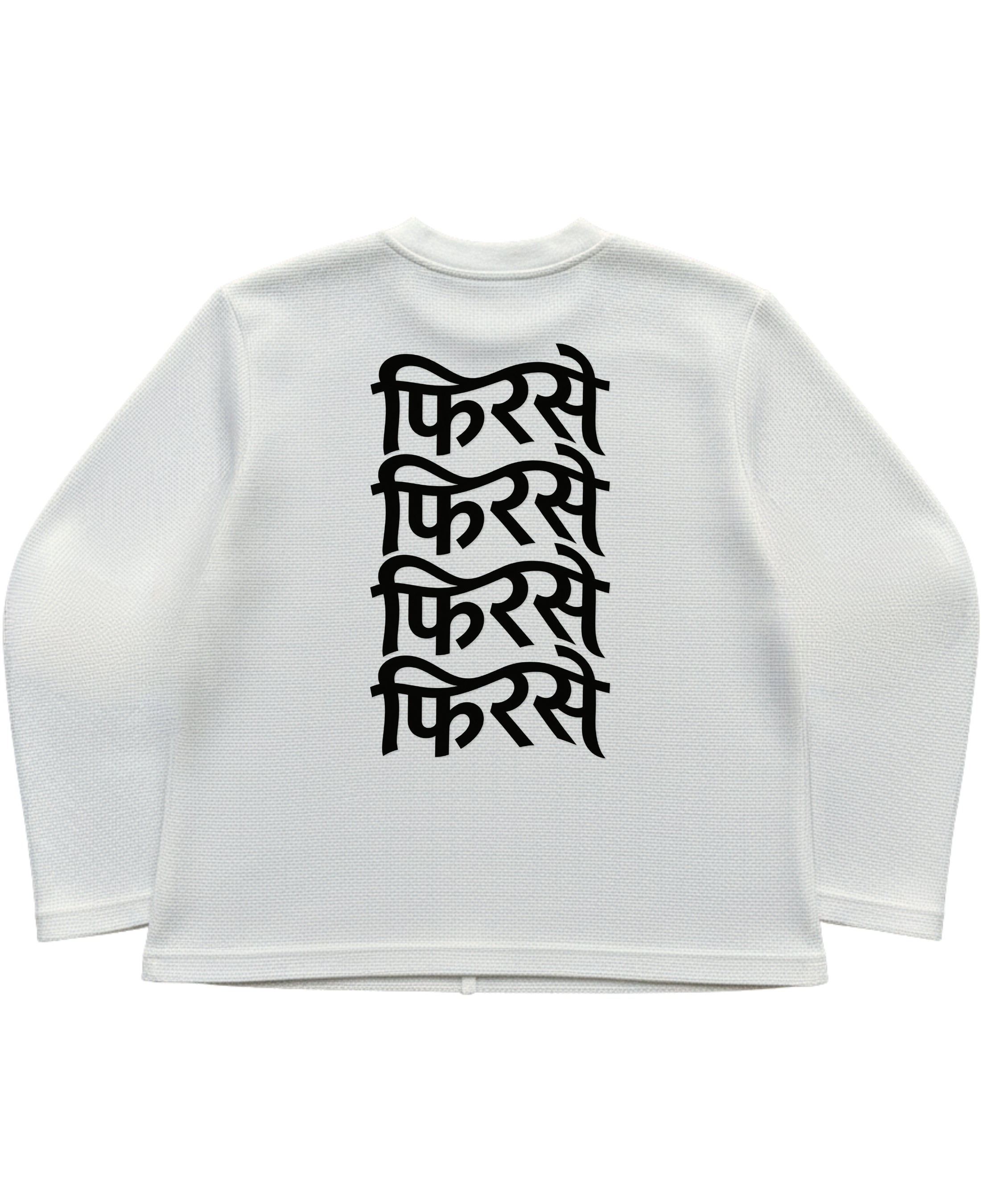 Off-white waffle knit oversized full-sleeve Back Design