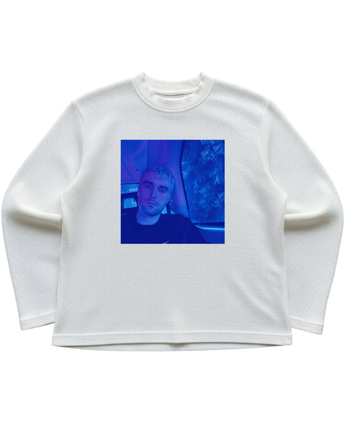 Off-white waffle knit oversized full-sleeve Front Design