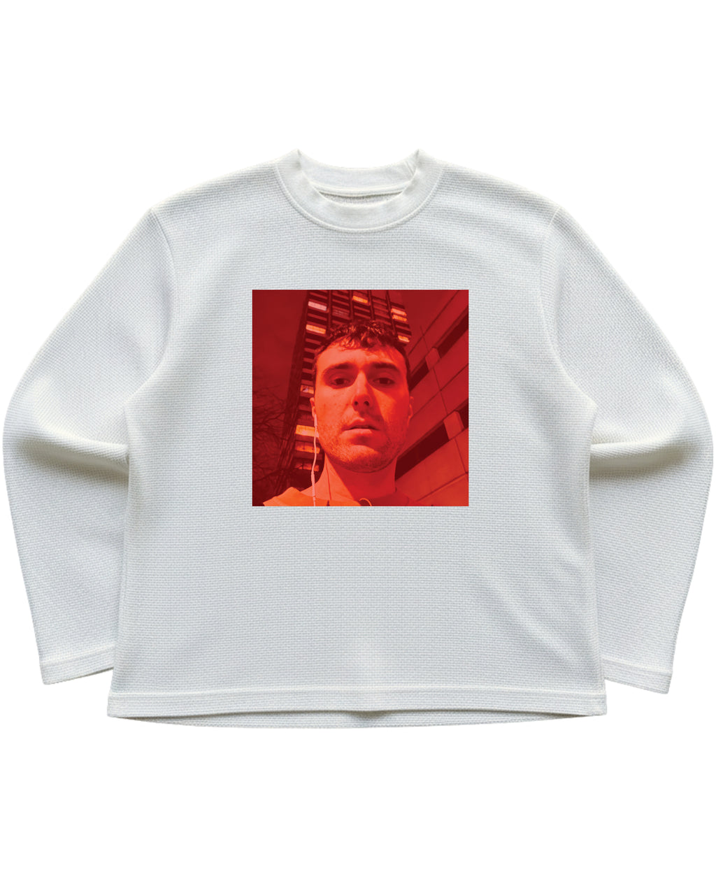 Off-white waffle knit oversized full-sleeve Front Design