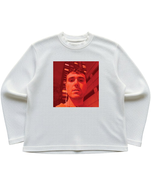Off-white waffle knit oversized full-sleeve Front Design