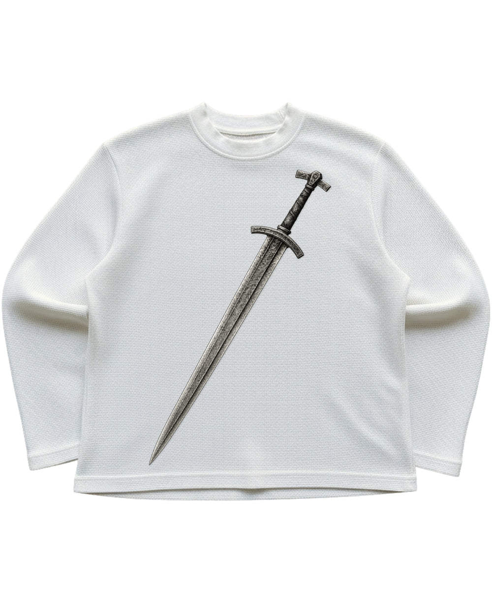 ANTIQUE SWORD WAFFLE OVERSIZED FULL SLEEVE