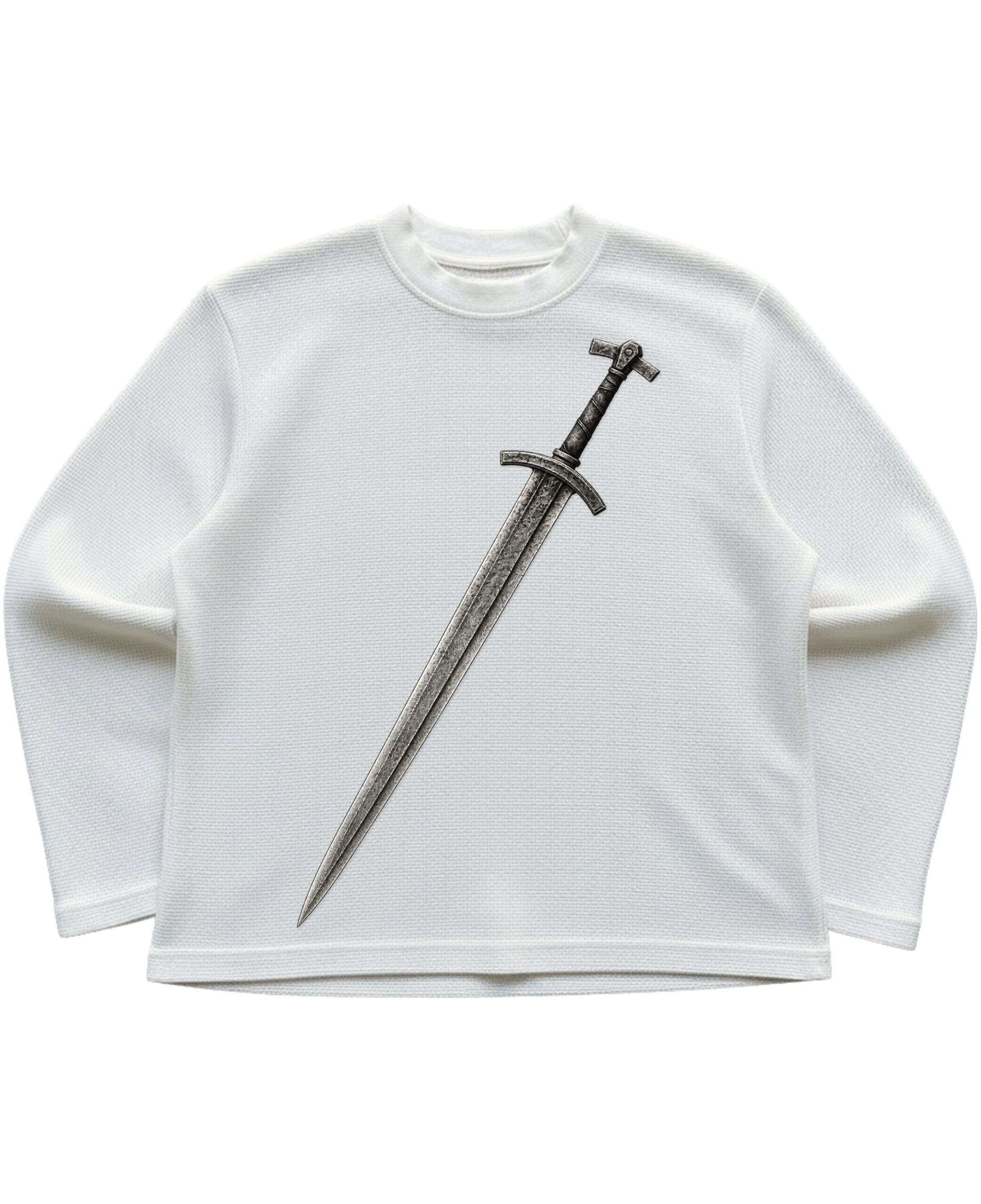 Off-white waffle knit oversized full-sleeve Front Design