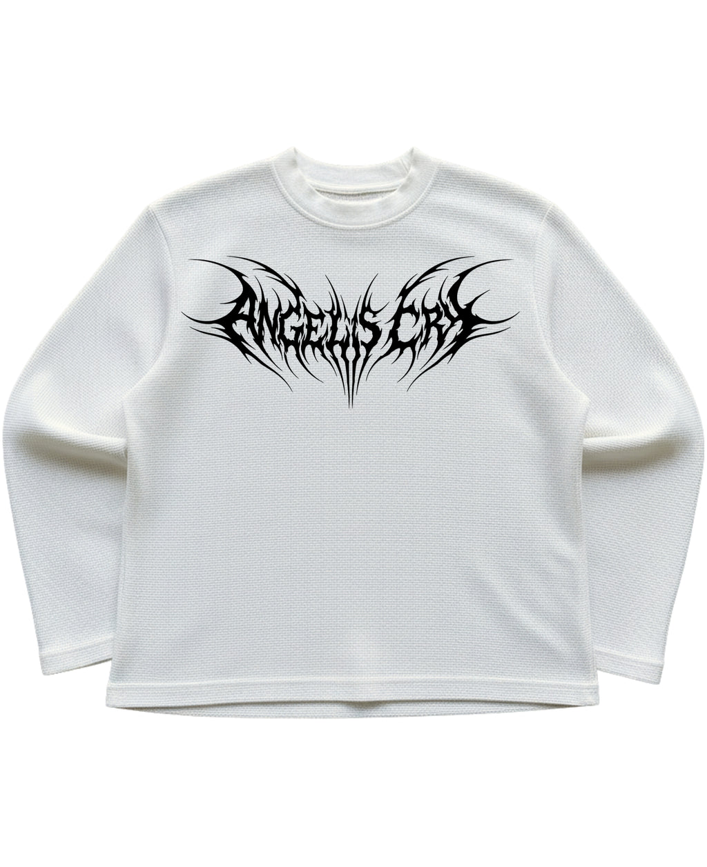 Off-white waffle knit oversized full-sleeve Front Design