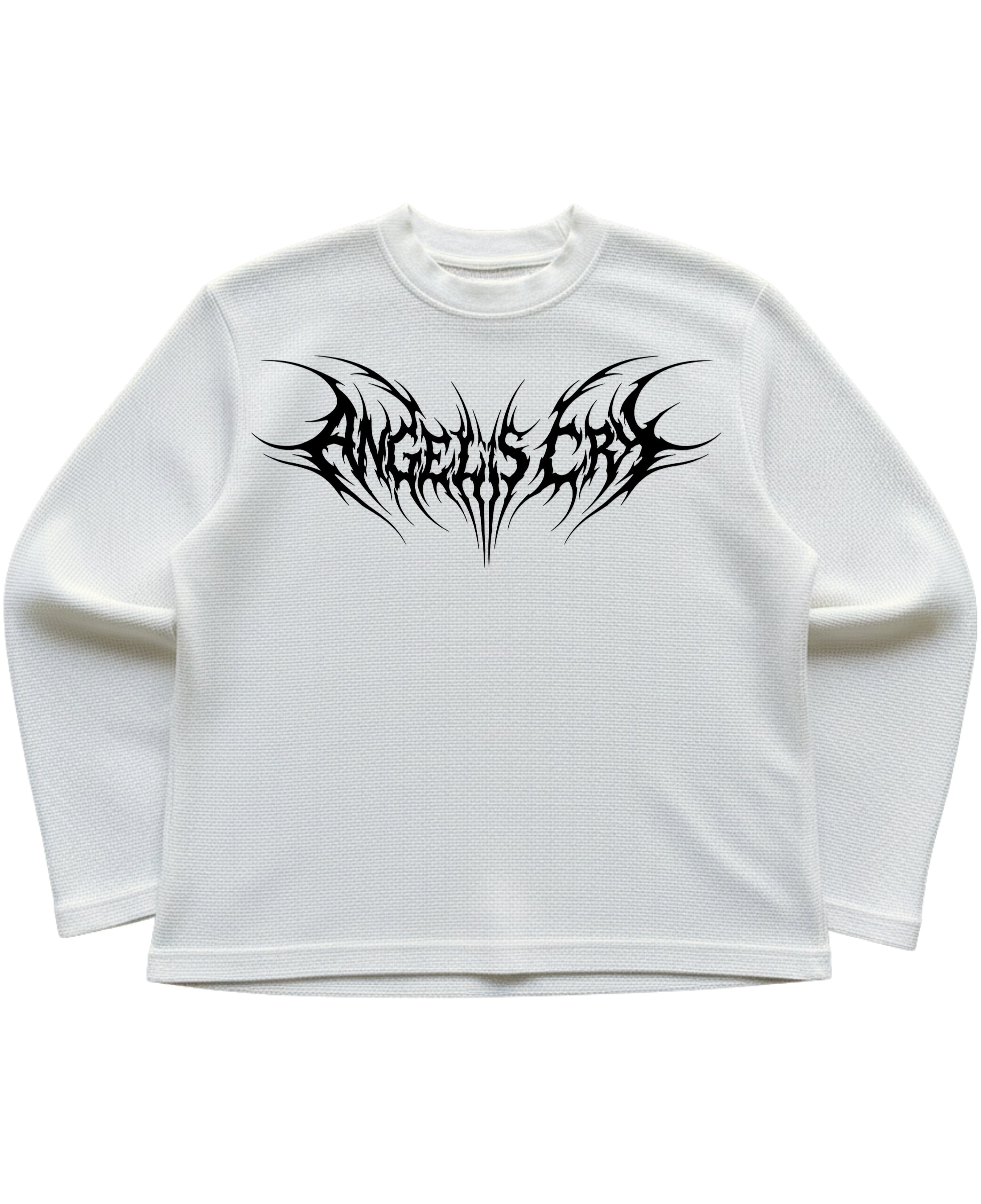 Off-white waffle knit oversized full-sleeve Front Design