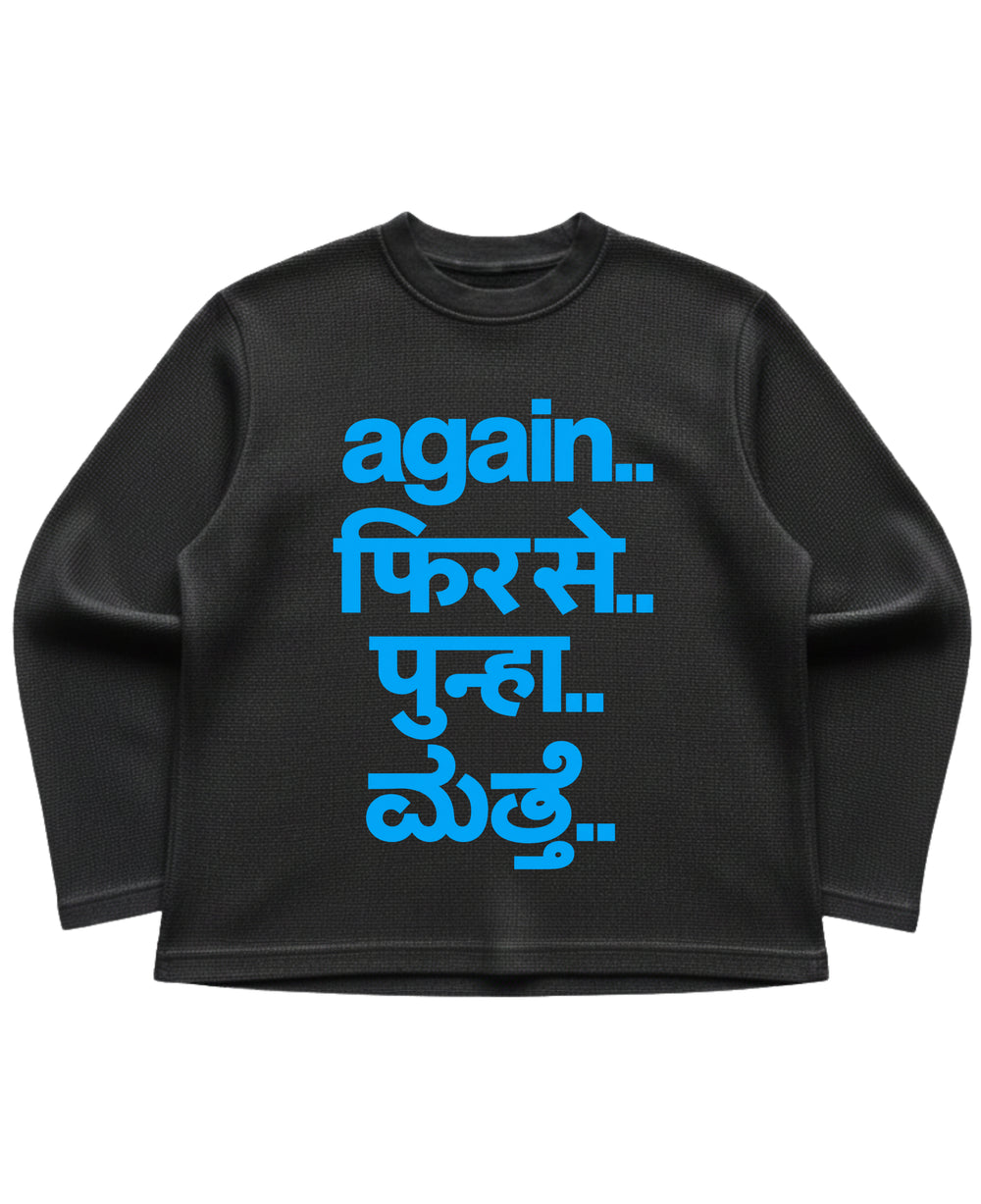 FRED AGAIN INDIA TOUR WAFFLE OVERSIZED FULL SLEEVE