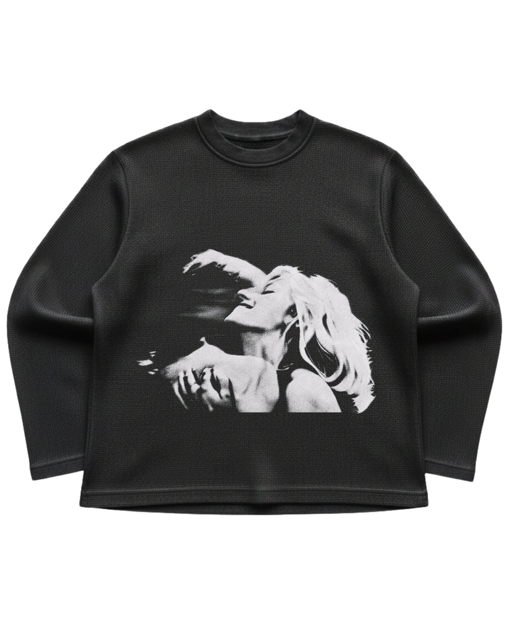 FRENCH EXIT TV GIRL GRUNGE WAFFLE OVERSIZED FULL SLEEVE