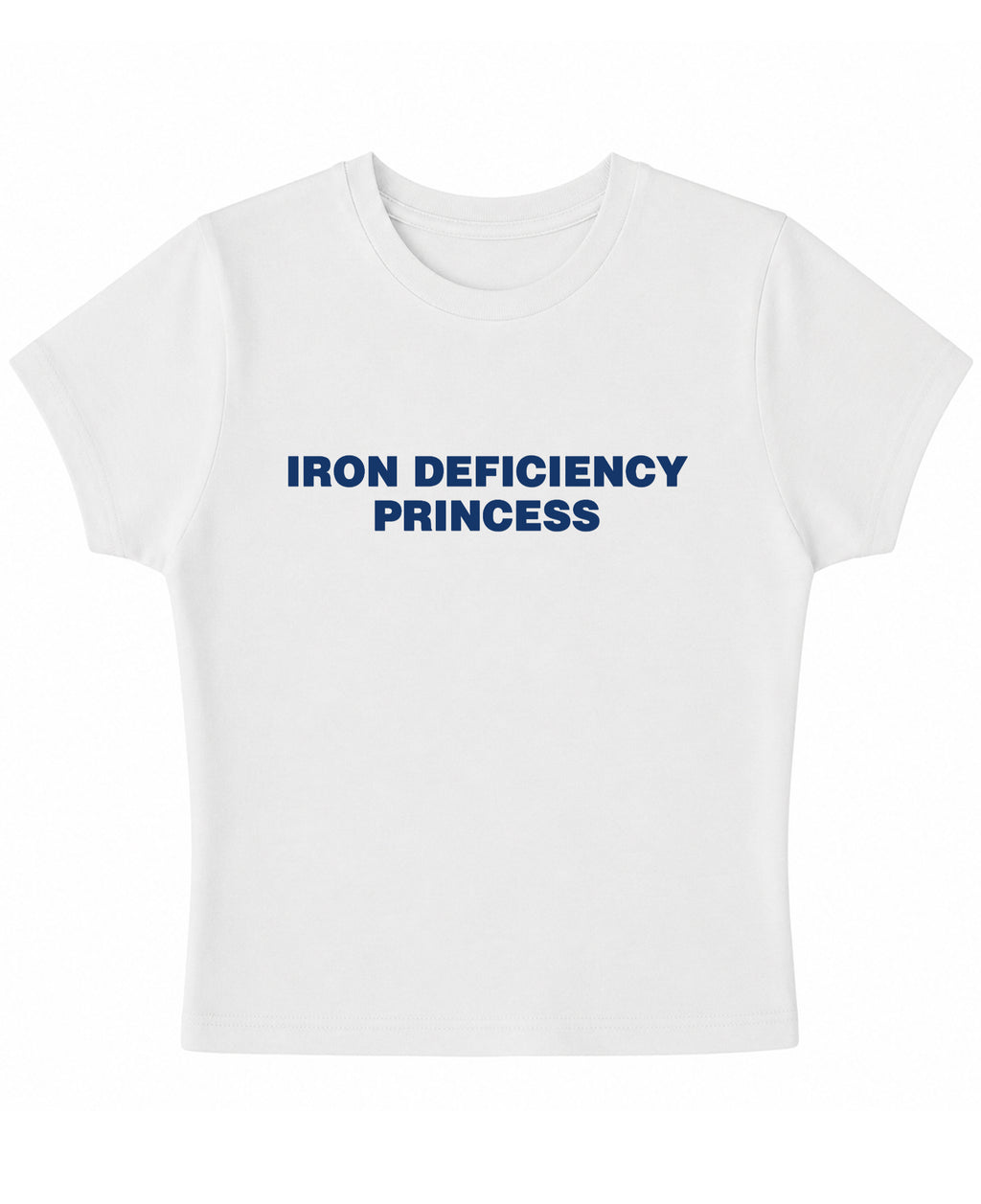 White Baby Tee Front Design