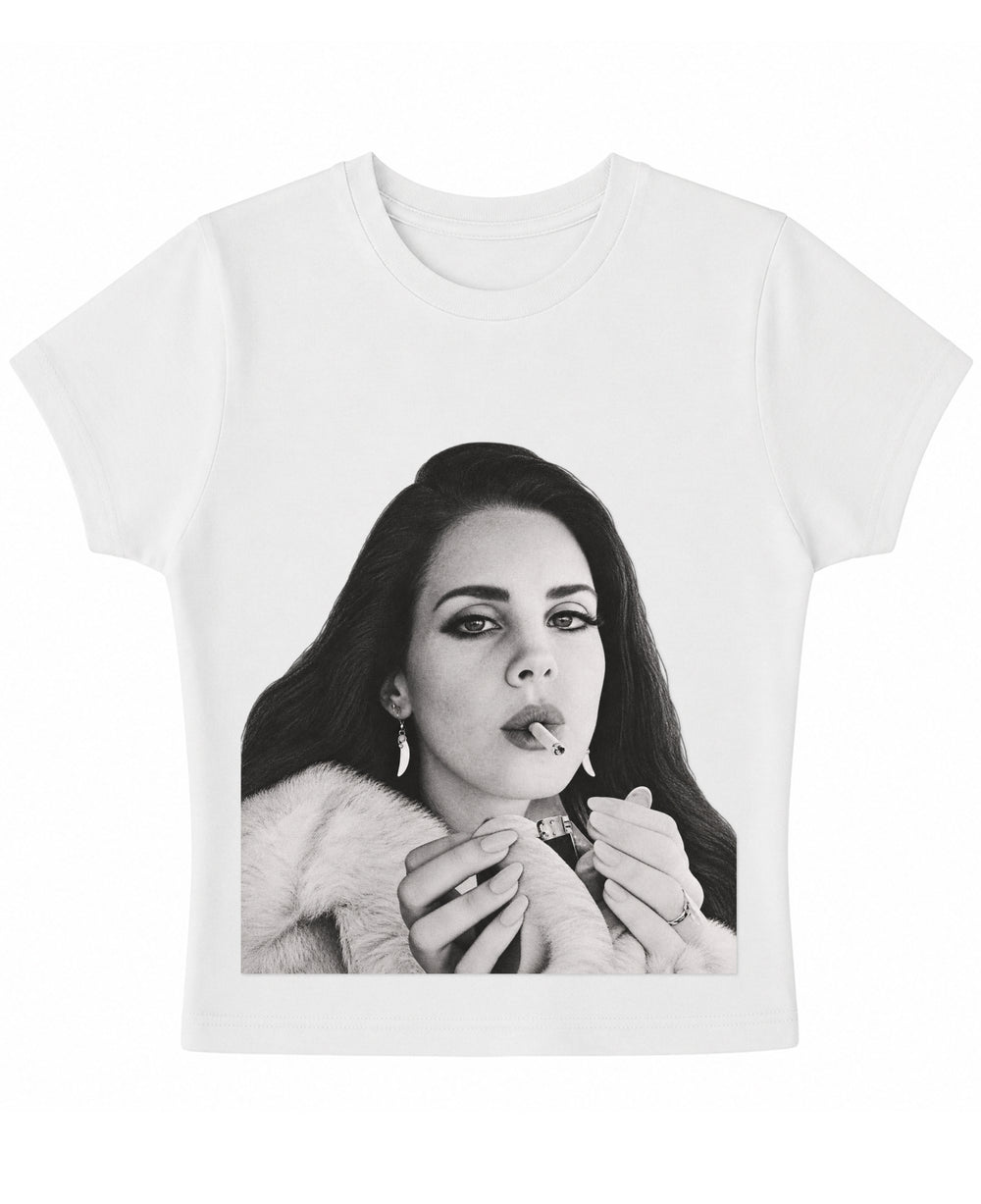 LANA DEL REY PORTRAIT WHITE BABY TEE