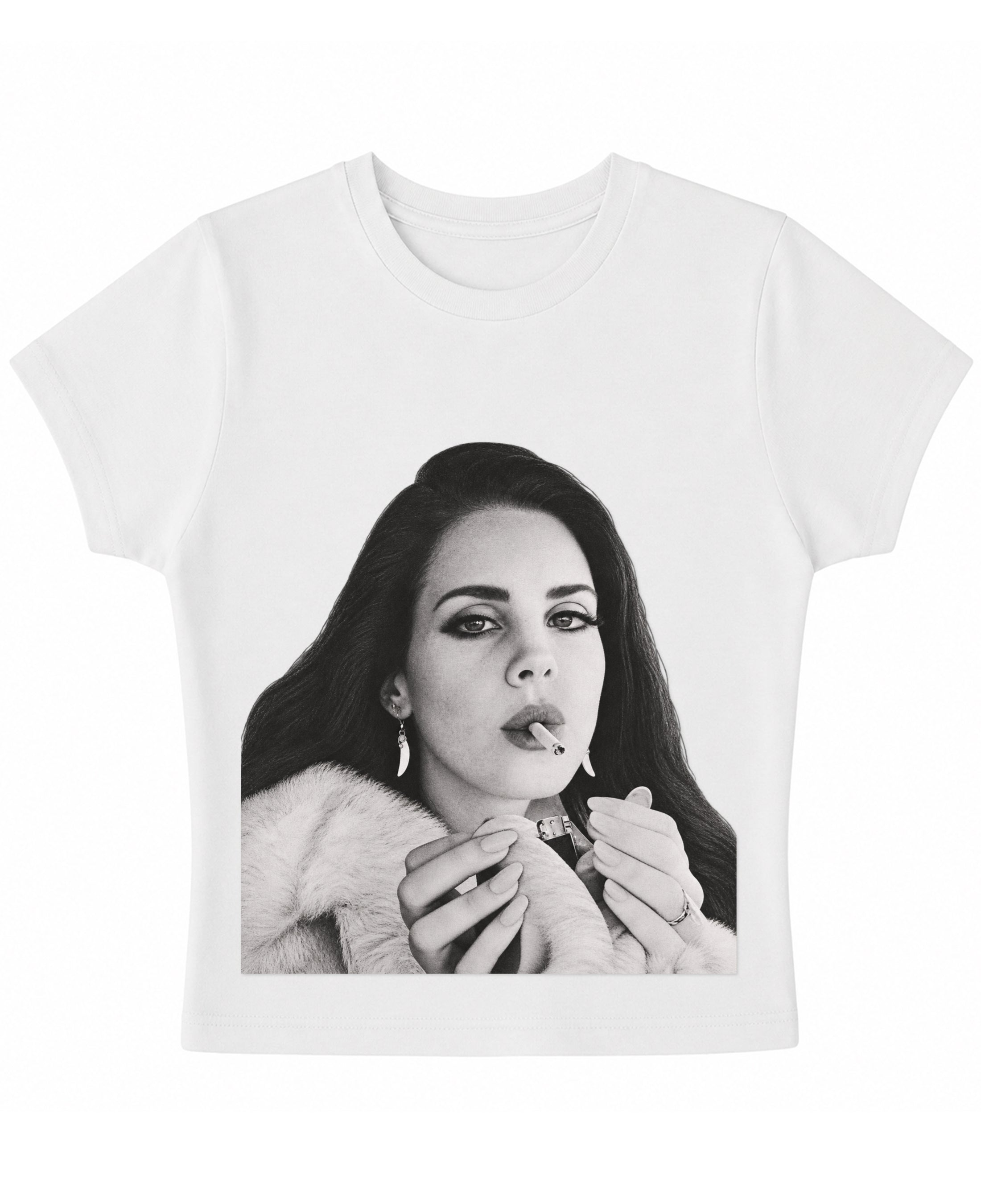 White Baby Tee Front Design