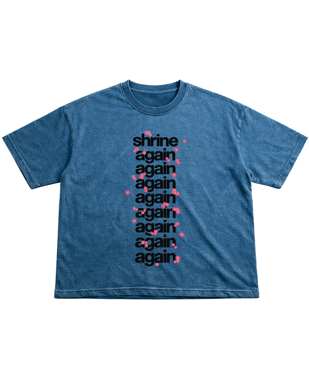 SHRINE AGAIN DENIM WASHED BOXY TEE