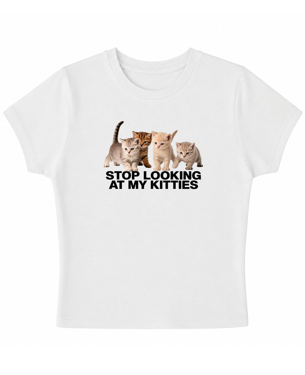 White Baby Tee Front Design