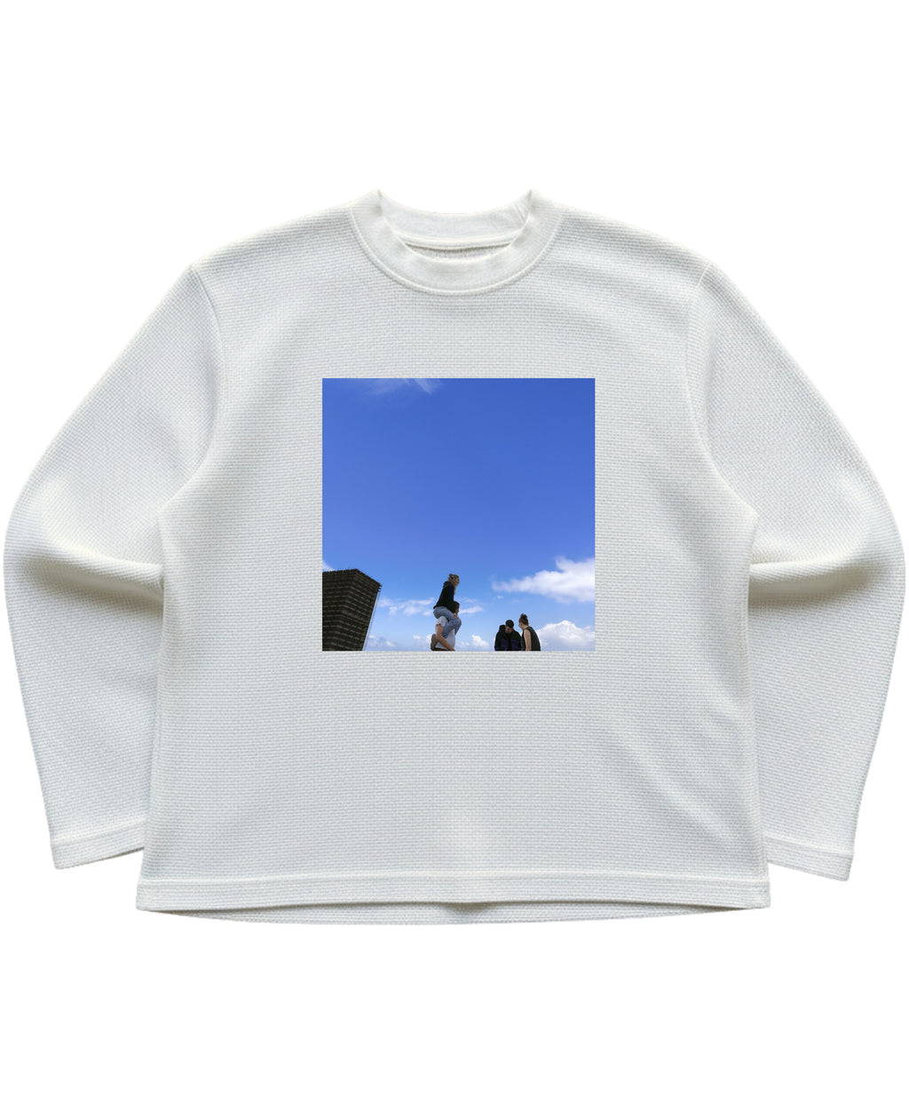 Off-white waffle knit oversized full-sleeve Front Design