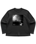 Black waffle knit oversized full-sleeve Front Design