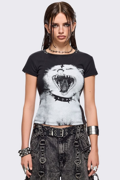 Screaming Cat fitted baby tee